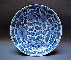 A Beautifully Kangxi B/W Dish With Fruits Design