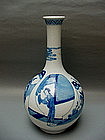 An Elegant Shape Of  B/W  Kangxi Style Bottle Vase