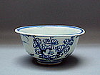 An Early Ming B/W Small Bowl With 3 Friends Of  Winter