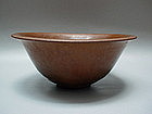 A FINE JIAN WARE RUSSET HARE'S FUR BOWL