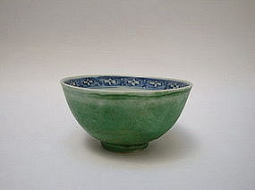 A Rare Ming Jiajing B/W Bowl With Green Glazed