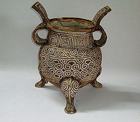 A Magnificent Found Of Large Tripod Censer