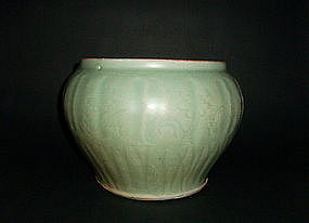 A Rare Longquan Celadon Large Guan Jar