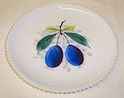 Westmoreland BEADED EDGE Painted PLUMS 7 1/4 PLATE