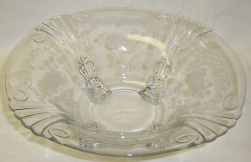 Fostoria Crystal MIDNIGHT ROSE 10+ 4 Ftd CONSOLE BOWL