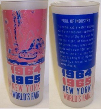 1964-65 New York WORLDS FAIR 6 1/2 In Frosted TUMBLER