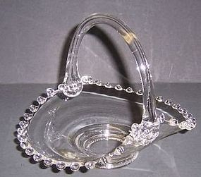 Imperial Crystal CANDLEWICK 6 1/2 Inch HANDLED BASKET