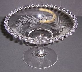 Imperial Crystal CANDLEWICK 3 3/4 Inch ETCHED COMPORT