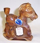 Imperial Caramel Slag Glass PONY STALLION, Orig. Label