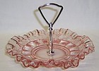 Westmoreland Pink PANELED GRAPE 8 Inch Handled TRAY