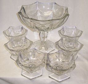 McKee EAPG FERN GARLAND 7 Piece Footed BERRY SET