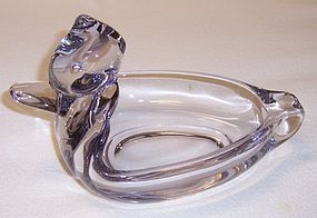 Duncan and Miller Elegant Glass Crystal DUCK ASH TRAY