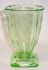 Indiana Glass Green LORAIN BASKET 615 4 3/4 Inch 9 Oz FOOTED TUMBLER