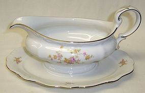 JoHann Haviland MICHELE GRAVY BOAT with Attached Under Plate