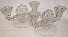 Fostoria Crystal AMERICAN DOUBLE Branch CANDLE HOLDERS, PAIR
