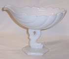 Westmoreland Milk Glass DOLPHIN FOOT 6 Inch High SHELL COMPORT