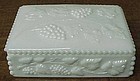 Westmoreland Milk Glass BEADED GRAPE CIGARETTE BOX with LID