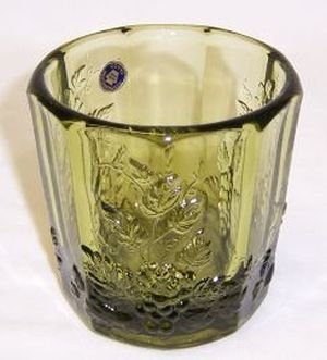 Westmoreland Olive Green PANELED GRAPE 3 1/4 In OLD FASHIONED TUMBLER