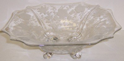 Cambridge Crystal WILDFLOWER 11 1/2 Inch 4 Toed CONSOLE BOWL
