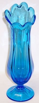 Westmoreland Glass Blue COLONIAL 13 1/2 Inch High FLOWER VASE