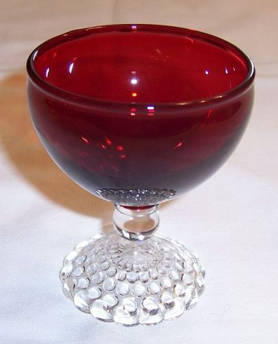 Anchor Hocking Fire King Red BUBBLE 3 1/4 Inch High COCKTAIL
