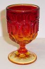 Smith Glass Red Amberina MOON and STARS 3 3/4 Inch WINE GOBLET