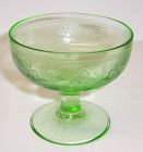 Hazel Atlas Green CLOVERLEAF 3 Inch FOOTED SHERBET DISH