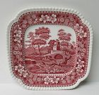 Copeland England SPODE'S TOWER Pink 8 1/8 In Square SALAD PLATE