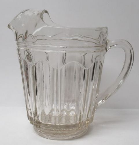 Hocking Crystal COLONIAL aka KNIFE and FORK 7 In 54 Oz ICE LIP PITCHER
