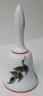 Westmoreland Milk Glass 5 Inch High BELL, Hand Painted CHRISTMAS HOLLY