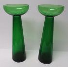 Morgantown Moss Green SONATA 8 3/4 Inch High FLOWER BUD VASES, Pair