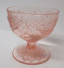 Indiana Glass Pink AVOCADO 3 1/2 In FOOTED SHERBET DISH