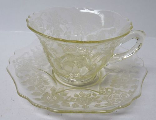Cambridge Yellow APPLE BLOSSOM Tea or Coffee CUP and SAUCER