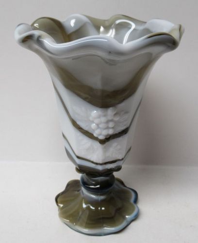 Westmoreland Brown Slag PANELED GRAPE 6 Inch FLOWER VASE