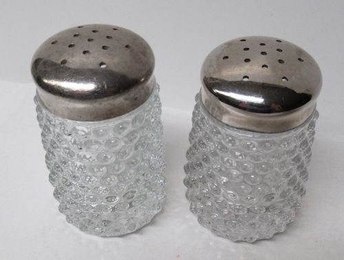 Duncan and Miller Crystal HOBNAIL 2 3/4 In SALT and PEPPER Shakers
