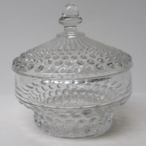Duncan and Miller Crystal HOBNAIL 4 In LOW MINI or DRESSER BOX w/Lid