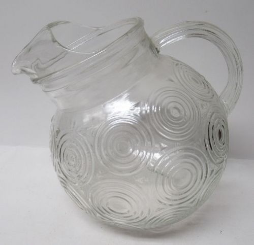 Anchor Hocking Crystal BULLS EYE 7 1/2 Inch 80 Oz TILT BALL JUG