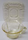 Indiana Glass Yellow LORAIN BASKET No. 615 CUP and SAUCER