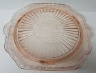 Hocking Depression Glass Pink MAYFAIR OPEN ROSE 10 In 3 Ftd CAKE PLATE