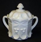 Westmoreland Milk Glass CHERRY and CABLE 2-Handled COOKIE JAR w/LID