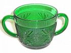 Anchor Hocking Forest Green SANDWICH 2-Handled Open SUGAR BOWL