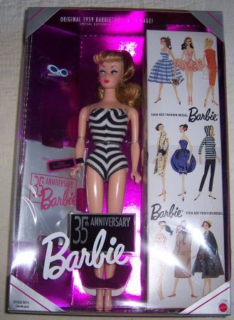 1993 Mattel White 35th ANNIVERSARY BARBIE Doll, Blonde Hair, MIB