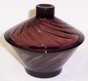 Hazel Ware Amethyst MOROCCAN Low Short CANDY DISH with LID