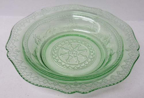 Federal Depression Glass Green PATRICIAN SPOKE 6 1/2 In CEREAL BOWL