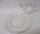 Anchor Hocking Fire King Crystal SHEAVES of WHEAT Cup and Saucer