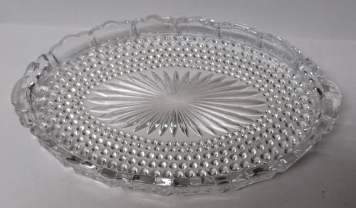 Duncan and Miller Crystal HOBNAIL 9 In DRESSER OR CONDIMENT TRAY