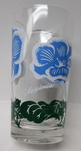 Boscul Vintage PEANUT BUTTER 5 In Glass, Blue White GLOXINIA