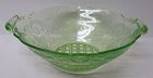 Lancaster Depression Glass Apple Green DEBBRA 9 In 2 Handled BOWL