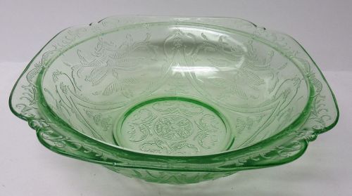 Federal Glass Green MADRID 8 In SQUARE VEGETABLE or SERVING BOWL