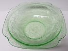 Federal Glass Green MADRID 8 In SQUARE VEGETABLE or SERVING BOWL